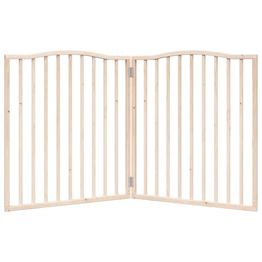 Cancello di sicurezza per cani animali domestici pieghevole 2 ante 160 cm in legno di pioppo marrone 02_0023042