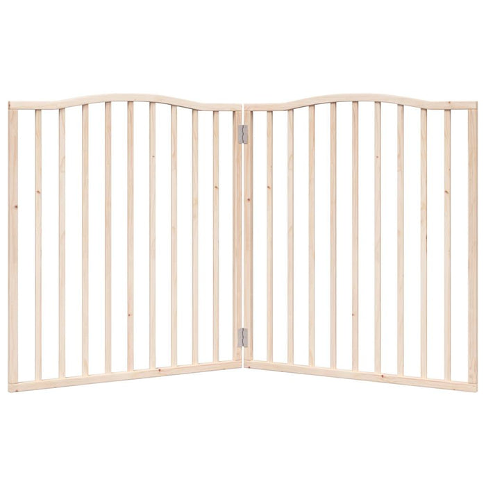 Cancello di sicurezza per cani animali domestici pieghevole 2 ante 160 cm in legno di pioppo marrone 02_0023042