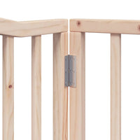 Cancelletto di sicurezza per cani e animali domestici con porta a 4 pannelli in legno di pioppo marrone 02_0023305