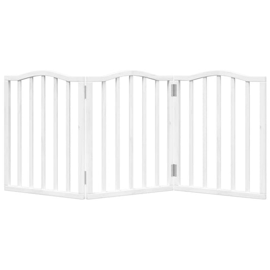 Cancelletto di sicurezza pieghevole per cani 3 pannelli 150 cm in legno di pioppo bianco 02_0023075