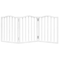 Cancello per Cani Pieghevole 3 Pannelli Bianco 150 cm Pioppo 352212