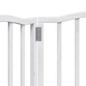 Cancello per Cani Pieghevole 3 Pannelli Bianco 150 cm Pioppo 352212