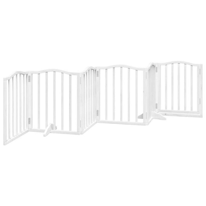 vidaXL Cancello Cani Porta Pieghevole Bianco 6 Pannelli 300 cm Pioppo