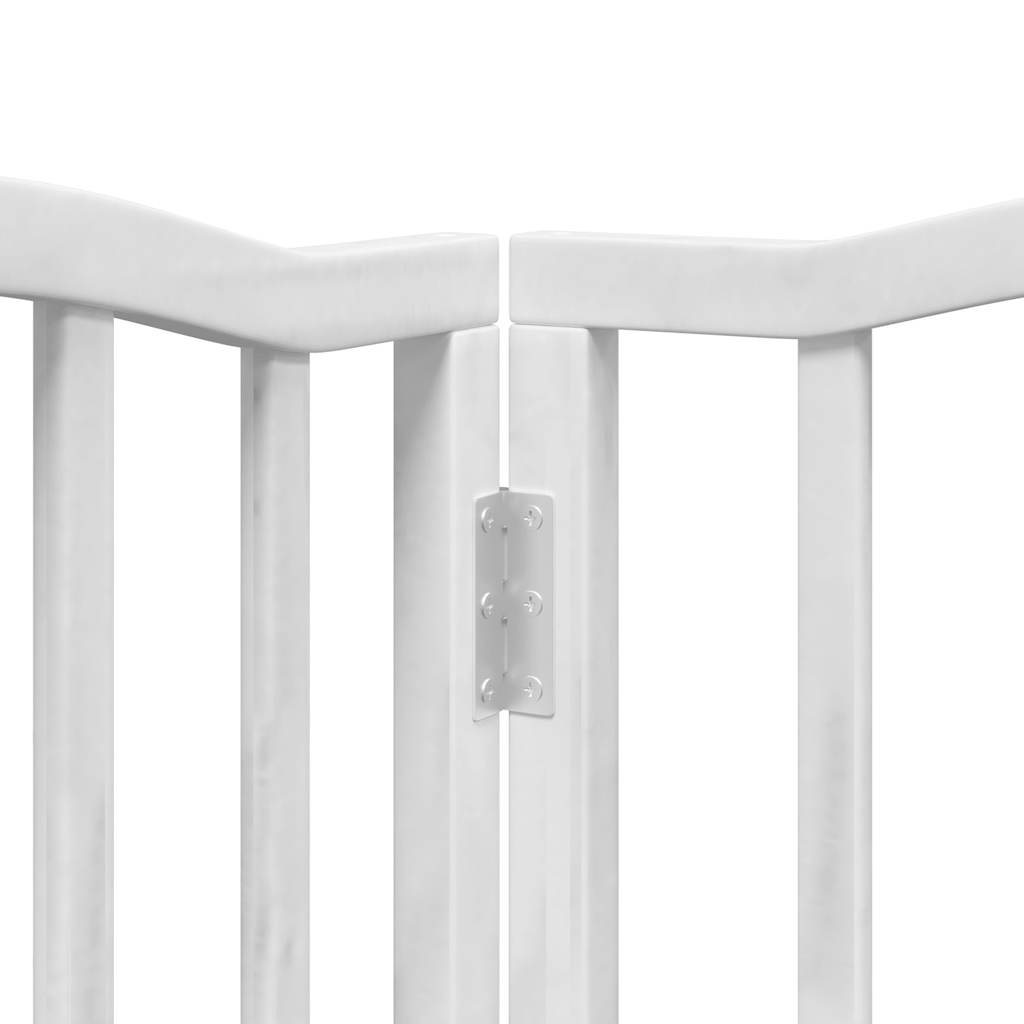 vidaXL Cancello Cani Porta Pieghevole Bianco 6 Pannelli 300 cm Pioppo