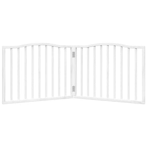 Cancello per Cani Pieghevole 2 Pannelli Bianco 160 cm Pioppo 352216