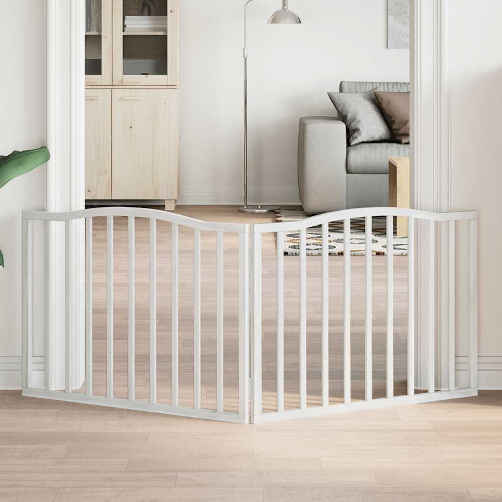 vidaXL Cancello per Cani Pieghevole 2 Pannelli Bianco 160 cm Pioppo