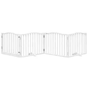 Cancelletto di sicurezza per cani e gatti 4 pannelli in legno di pioppo bianco 02_0023345