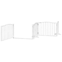 Cancelletto di sicurezza per cani e gatti 4 pannelli in legno di pioppo bianco 02_0023345