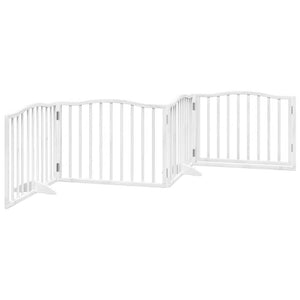 Cancelletto di sicurezza per cani e gatti 4 pannelli in legno di pioppo bianco 02_0023345