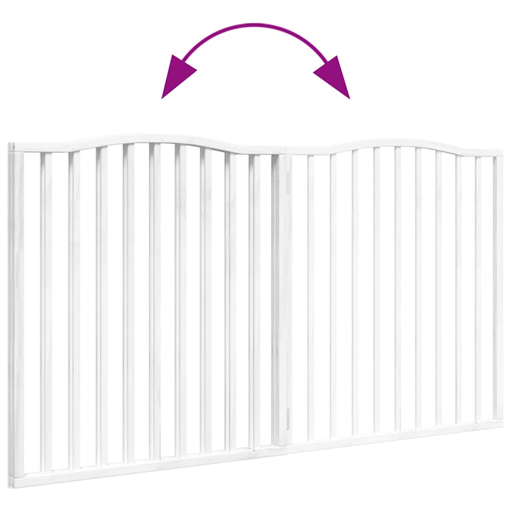 vidaXL Cancello per Cani Pieghevole 2 Pannelli Bianco 160 cm Pioppo