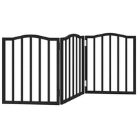 vidaXL Cancello per Cani Pieghevole 3 Pannelli Nero 150cm Legno Pioppo
