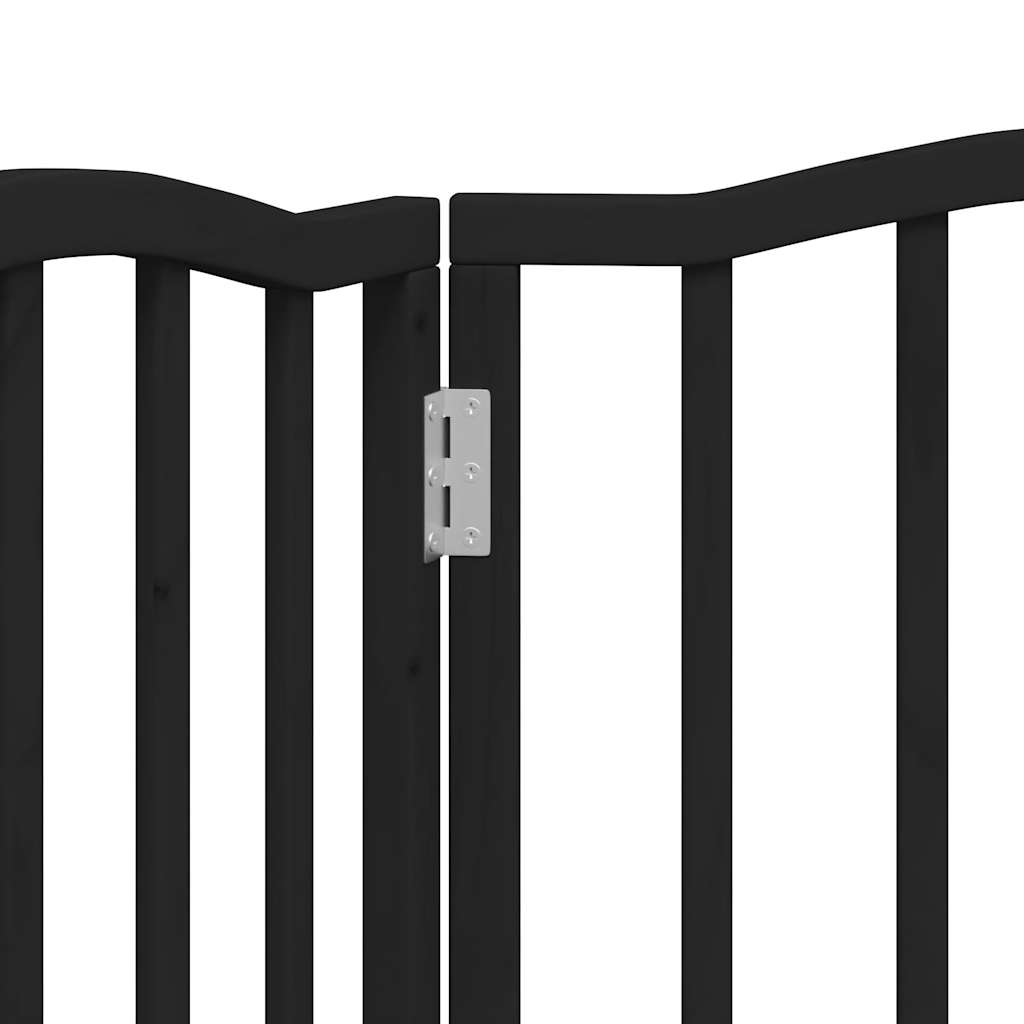 vidaXL Cancello per Cani Pieghevole 3 Pannelli Nero 150cm Legno Pioppo