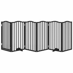 vidaXL Cancello per Cani Porta Pieghevole Nero 6 Pannelli 300cm Pioppo