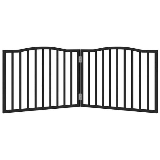 Cancelletto di sicurezza pieghevole per cani a 2 pannelli in legno di pioppo nero 02_0023061