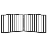 Cancello per Cani Pieghevole 2 Pannelli Nero 160cm Legno Pioppo
