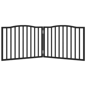 Cancello per Cani Pieghevole 2 Pannelli Nero 160cm Legno Pioppo