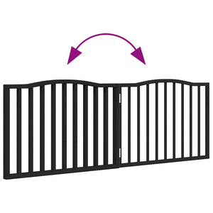 Cancello per Cani Pieghevole 2 Pannelli Nero 160cm Legno Pioppo