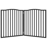 Cancello di sicurezza per cani animali domestici pieghevole 2 pannelli in legno di pioppo nero 02_0023060