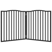 Cancello per Cani Pieghevole 2 Pannelli Nero 160cm Legno Pioppo 352226
