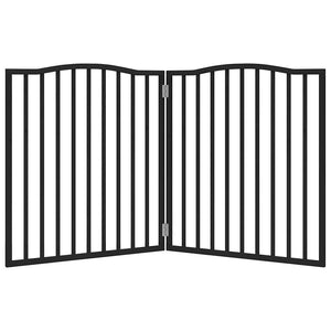 Cancello per Cani Pieghevole 2 Pannelli Nero 160cm Legno Pioppo 352226