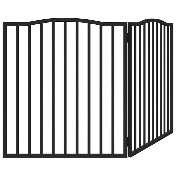vidaXL Cancello per Cani Pieghevole 2 Pannelli Nero 160cm Legno Pioppo