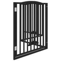 Cancello per Cani Porta Pieghevole Nero 4 Pannelli 320cm Pioppo 352227
