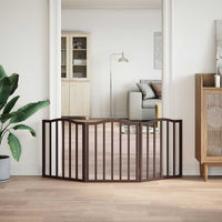 vidaXL Cancello Cani Pieghevole 3 Pannelli Rovere Marrone 150cm Pioppo