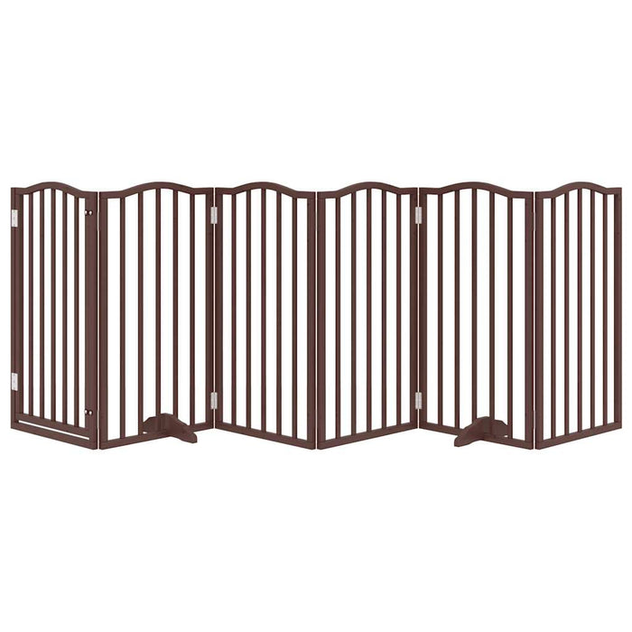 vidaXL Cancello Cani Pieghevole Rovere Marrone 6 Pannelli 300cm Pioppo