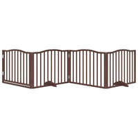 vidaXL Cancello Cani Porta Pieghevole Marrone 4 Pannelli 320cm Pioppo