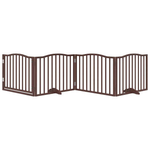 vidaXL Cancello Cani Porta Pieghevole Marrone 4 Pannelli 320cm Pioppo