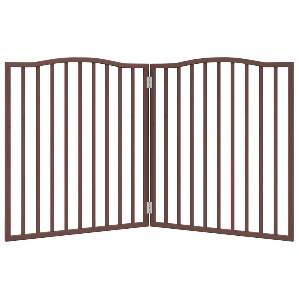 Cancello di sicurezza per cani animali domestici pieghevole 2 ante 160 cm legno di pioppo marrone 02_0023039