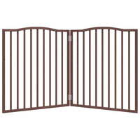 Cancello di sicurezza per cani animali domestici pieghevole 2 ante 160 cm legno di pioppo marrone 02_0023039