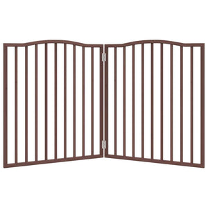 Cancello di sicurezza per cani animali domestici pieghevole 2 ante 160 cm legno di pioppo marrone 02_0023039