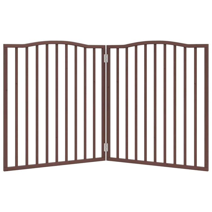 Cancello di sicurezza per cani animali domestici pieghevole 2 ante 160 cm legno di pioppo marrone 02_0023039
