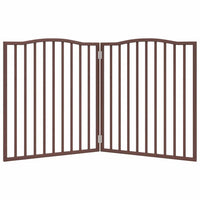 Cancello Cani Pieghevole 2 Pannelli Marrone 160cm Legno Pioppo 352234