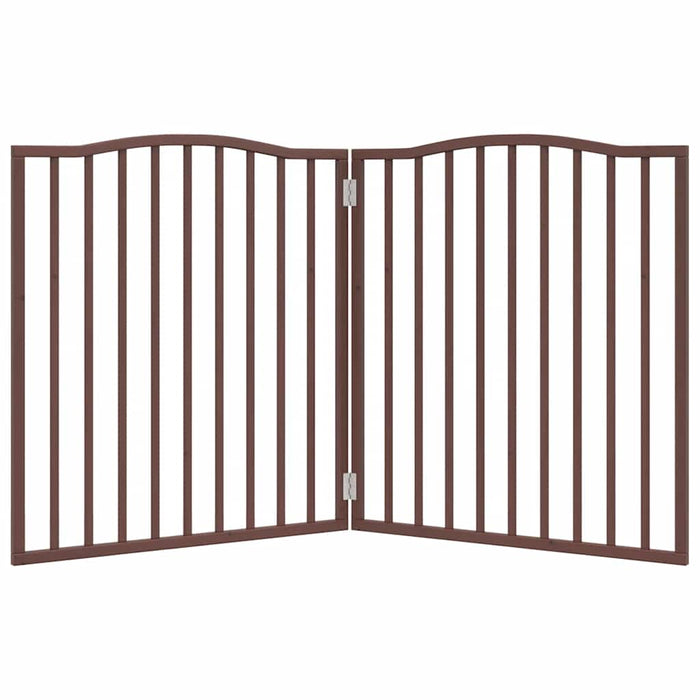 Cancello Cani Pieghevole 2 Pannelli Marrone 160cm Legno Pioppo 352234