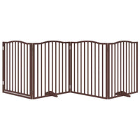 vidaXL Cancello Cani Porta Pieghevole Marrone 4 Pannelli 320cm Pioppo