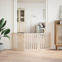 Cancelletto per cani pieghevole a 3 pannelli 150 cm in legno di pioppo 352236