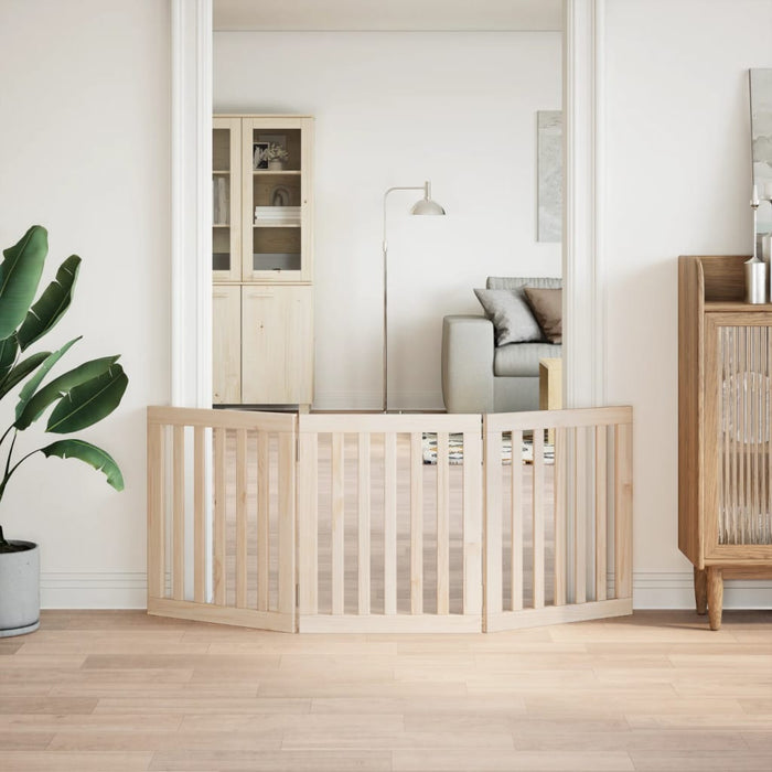 vidaXL Cancello per Cani Pieghevole 3 Pannelli 150 cm Legno di Pioppo