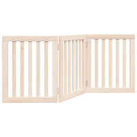 vidaXL Cancello per Cani Pieghevole 3 Pannelli 150 cm Legno di Pioppo