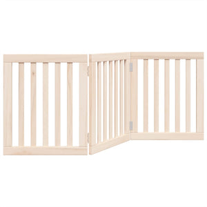 Cancelletto per cani pieghevole a 3 pannelli 150 cm in legno di pioppo 352236