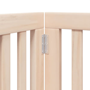 Cancelletto di sicurezza per cani e animali domestici con porta a 6 pannelli in legno di pioppo marrone 02_0023315