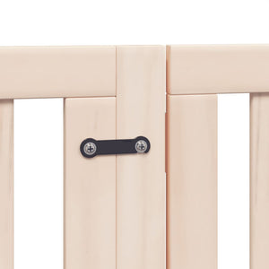 Cancelletto per cani con porta pieghevole 6 pannelli 300 cm in legno di pioppo 352237