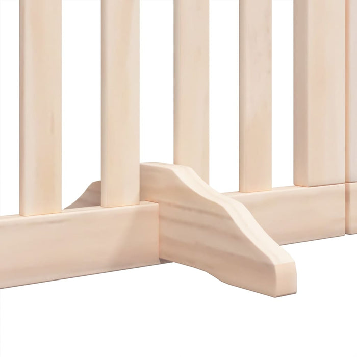 Cancelletto di sicurezza per cani e animali domestici con porta a 6 pannelli in legno di pioppo marrone 02_0023315