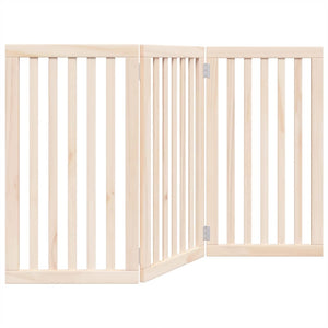 Cancelletto per cani pieghevole a 3 pannelli 150 cm in legno di pioppo 352238