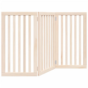 Cancelletto per cani pieghevole a 3 pannelli 150 cm in legno di pioppo 352238