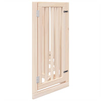 Cancelletto per cani con porta pieghevole 6 pannelli 300 cm in legno di pioppo 352239