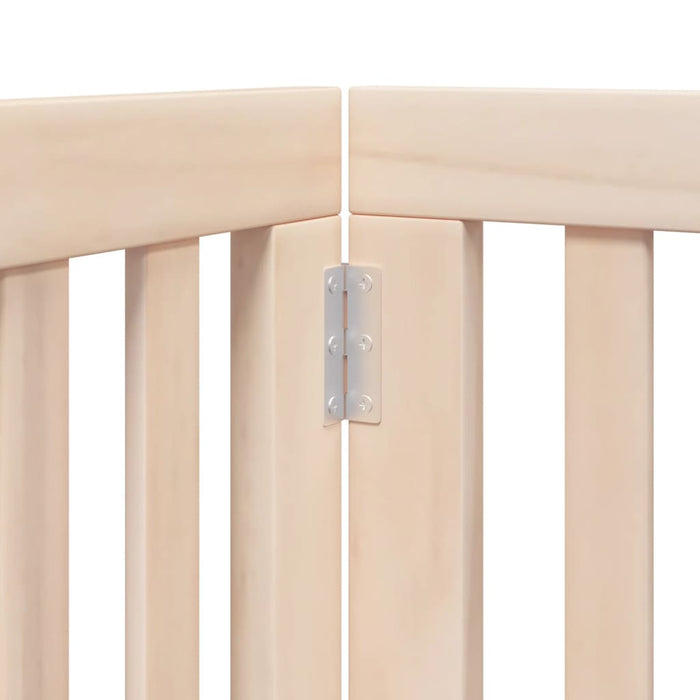 Cancelletto per cani con porta pieghevole 6 pannelli 300 cm in legno di pioppo 352239