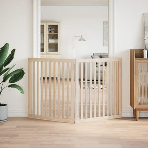 Cancello per Cani Pieghevole 2 Pannelli 160 cm Legno di Pioppo 352242