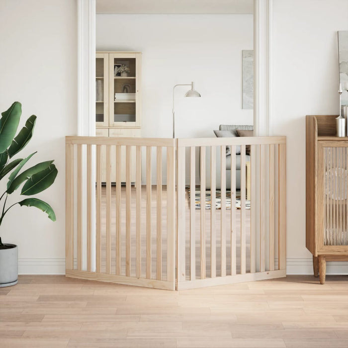 Cancello per Cani Pieghevole 2 Pannelli 160 cm Legno di Pioppo 352242